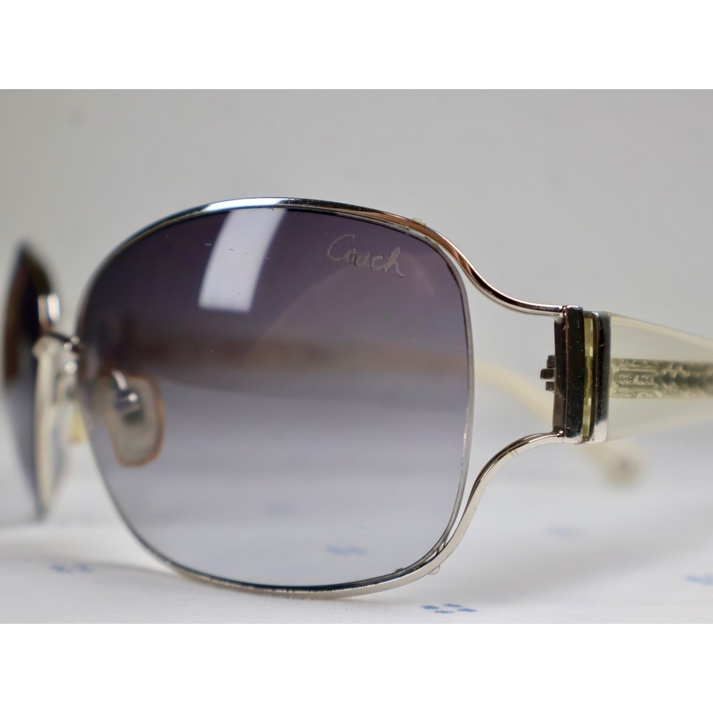 Coach ALYSSA S565 Crystal Sunglasses Designer Silver Frames Eyewear Women's Y2K - Picture 10 of 13